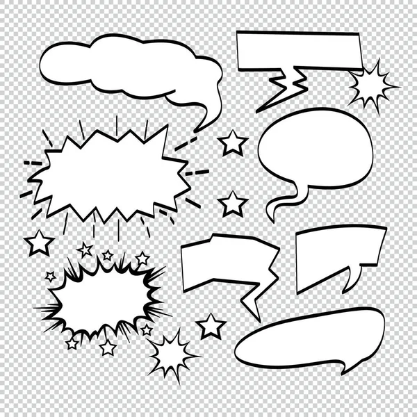 Comic Bubble Speech Balony Speech Cartoon Speech Vector Ilustrator — Wektor stockowy