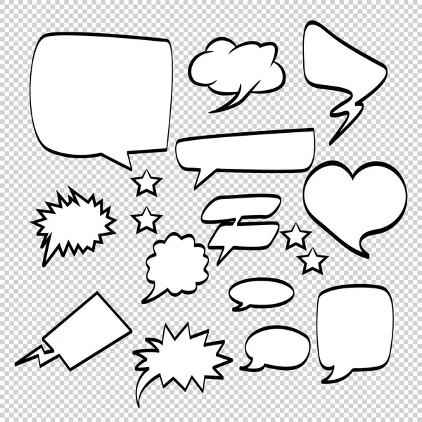 Comic Bubble Speech Ballons Speech Cartoon Speech Vector Illustrator — Stockvektor