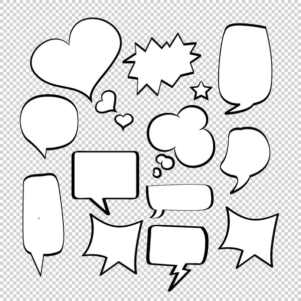 Comic Bubble Speech Ballons Speech Cartoon Speech Vector Illustrator — Stockvektor