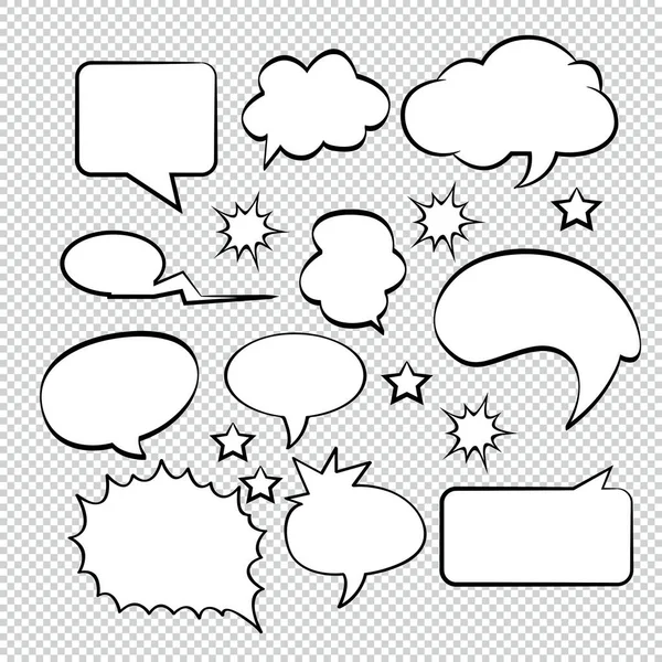 Comic Bubble Speech Luftballons Speech Cartoon Speech Vector Illustrator — Stockvektor