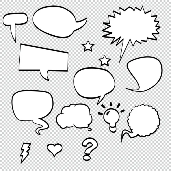 Comic Bubble Speech Ballonnen Speech Cartoon Speech Vector Illustrator — Stockvector