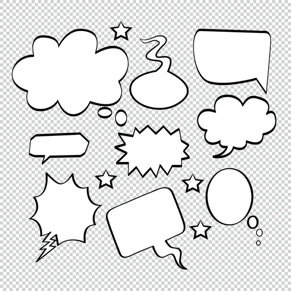 Comic Bubble Speech Luftballons Speech Cartoon Speech Vector Illustrator — Stockvektor