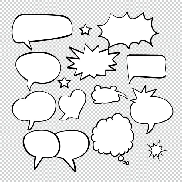 Comic Bubble Speech Balloons Speech Cartoon Speech Vector Illustrator — Stock Vector