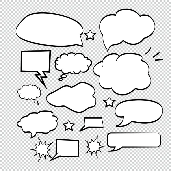 Comic Bubble Speech Ballons Speech Cartoon Speech Vector Illustrator — Stockvektor