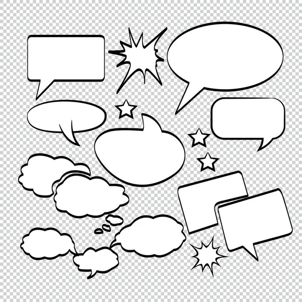 Comic Bubble Speech Balloons Speech Cartoon Speech Vector Illustrator — Stockový vektor