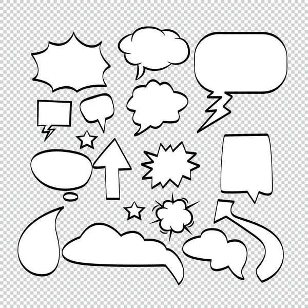 Comic Bubble Konuşma Balonları Konuşma Karikatürü Konuşma Vektörü — Stok Vektör