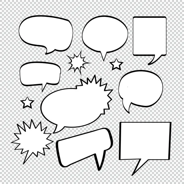 Comic Bubble Speech Balloons Speech Cartoon Speech Vector Illustrator — Stockový vektor