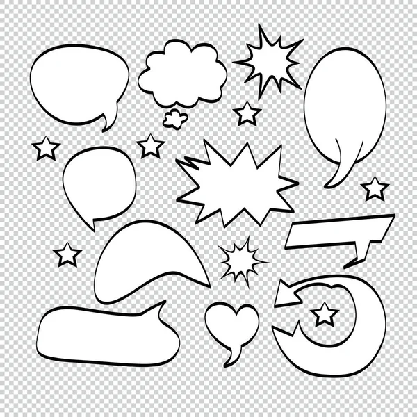 Comic Bubble Speech Balloons Speech Cartoon Speech Vector Illustrator — Stock Vector