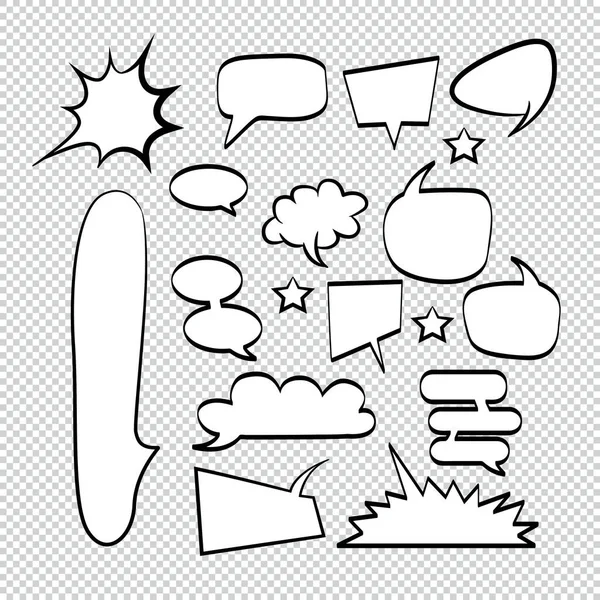 Comic Bubble Speech Ballons Speech Cartoon Speech Vector Illustrator — Stockvektor