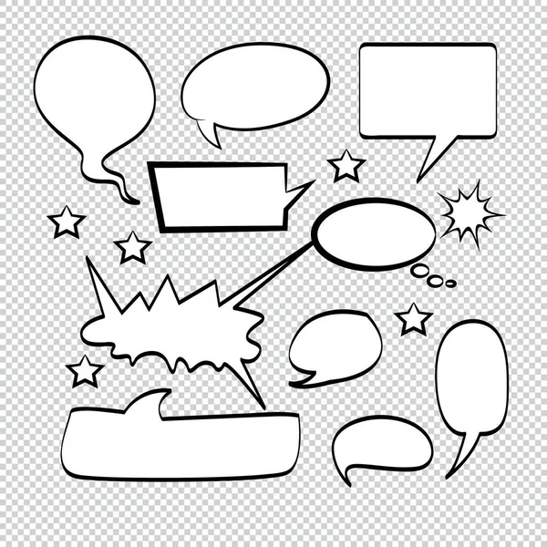 Comic Bubble Speech Ballons Speech Cartoon Speech Vector Illustrator — Stockvektor