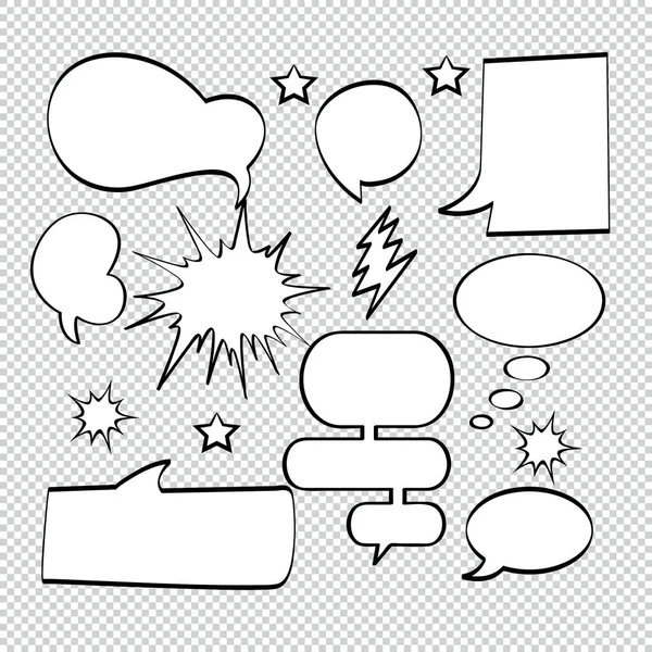 Comic Bubble Speech Balloons Speech Cartoon Speech Vector Illustrator 100 — Stock Vector