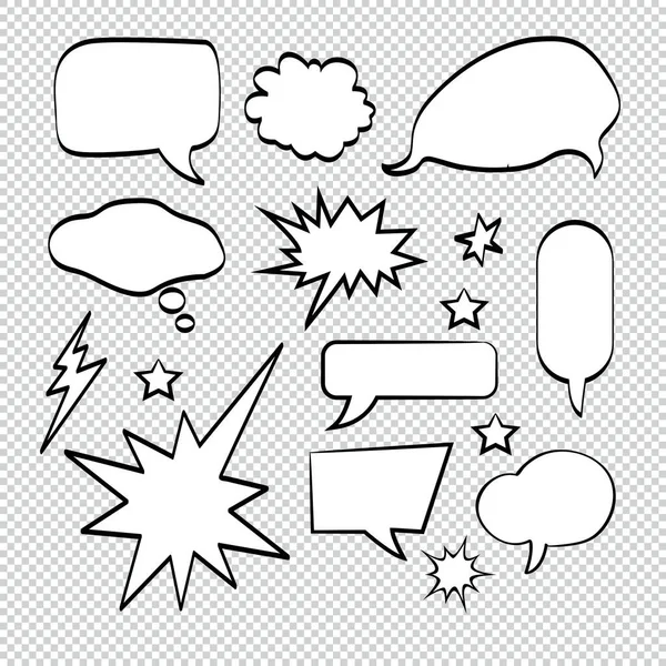 Comic Bubble Speech Ballonnen Speech Cartoon Speech Vector Illustrator — Stockvector