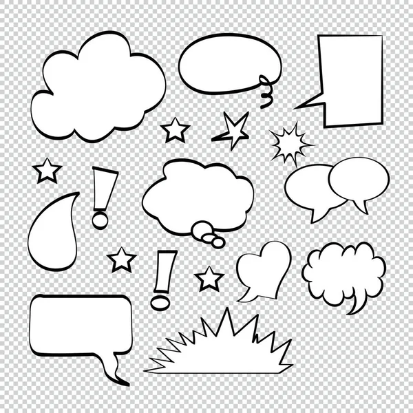 Comic Bubble Speech Ballons Speech Cartoon Speech Vector Illustrator — Stockvektor