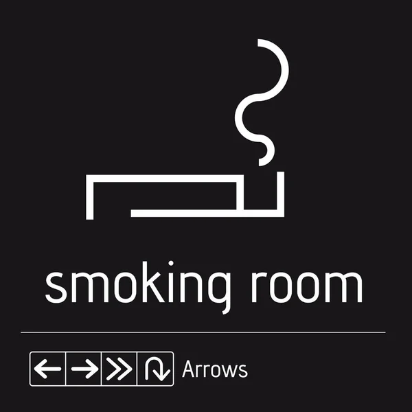 Smoking Sign Door Smoking Area Stiker Icon Vector — Vetor de Stock