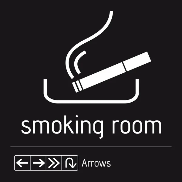 Smoking Sign Door Smoking Area Stiker Icon Vector — Stock Vector