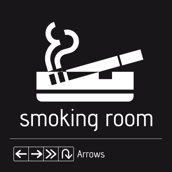 Smoking Sign Tür Smoking Area Stiker Icon Vector — Stockvektor