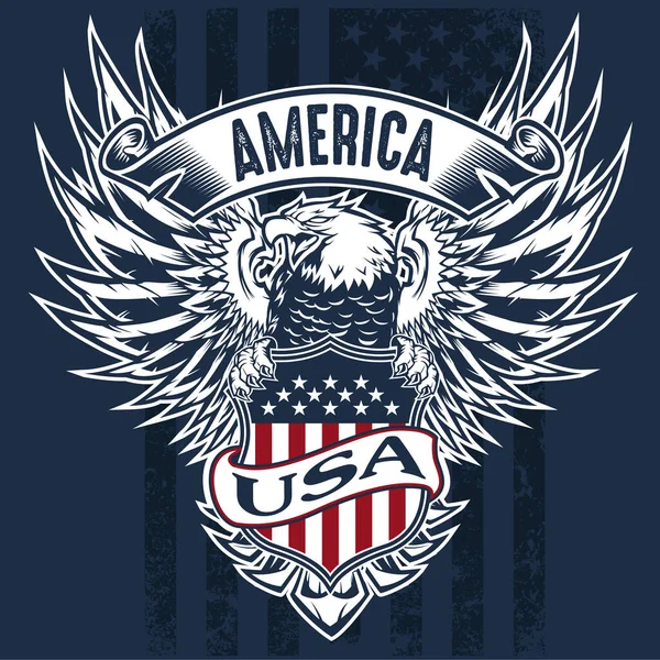Eagle Made Usa Verenigde Staten Van Amerika Vector Usa Vlag — Stockvector