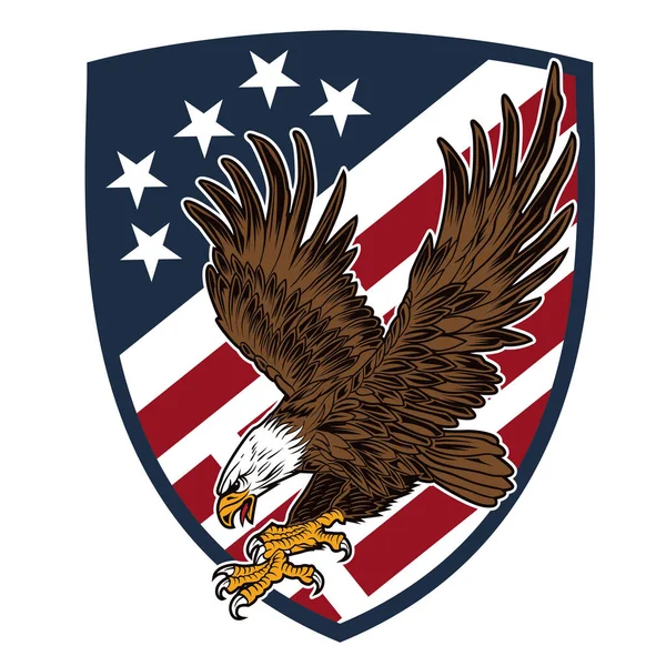 Aquila Made Usa Stati Uniti America Vettoriale Usa Bandiera America — Vettoriale Stock