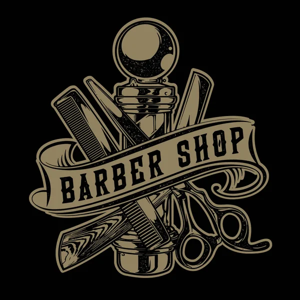 Barber Sho Hair Salon Hair Stylist Vintage King Logo Luxury — Stock Vector
