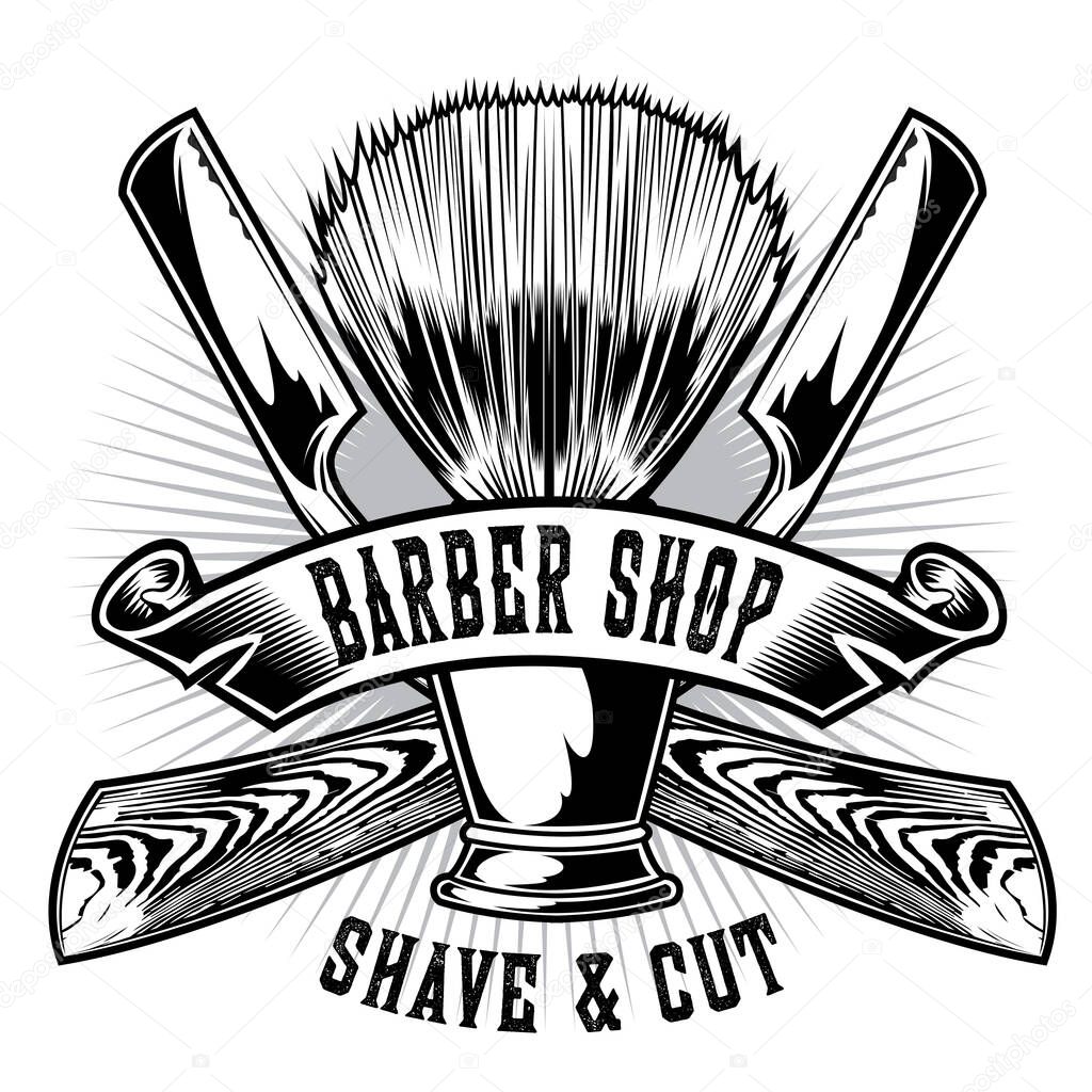 Barber Sho Hair Salon Hair Stylist Vintage King Logo Luxury Pomade Retro Royal Vector