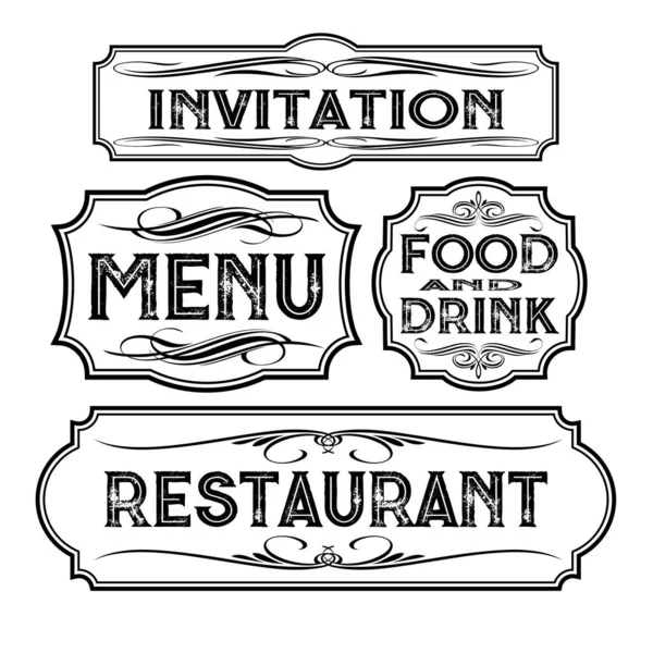 Vintage Frames Restaurant Bar Eten Drinken Cafe Menu Bruine Achtergrond — Stockvector