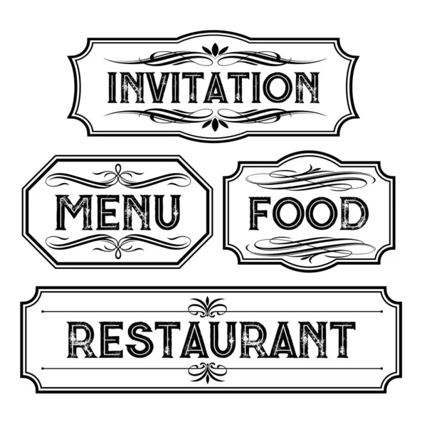 Vintage Frames Restaurant Bar Food Drinks Cafe Menu Brown Background — Stock Vector