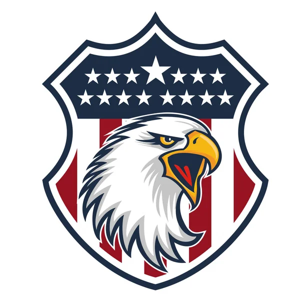 Eagle Made Usa United States America Logo Vector Usa Flag — Stock Vector