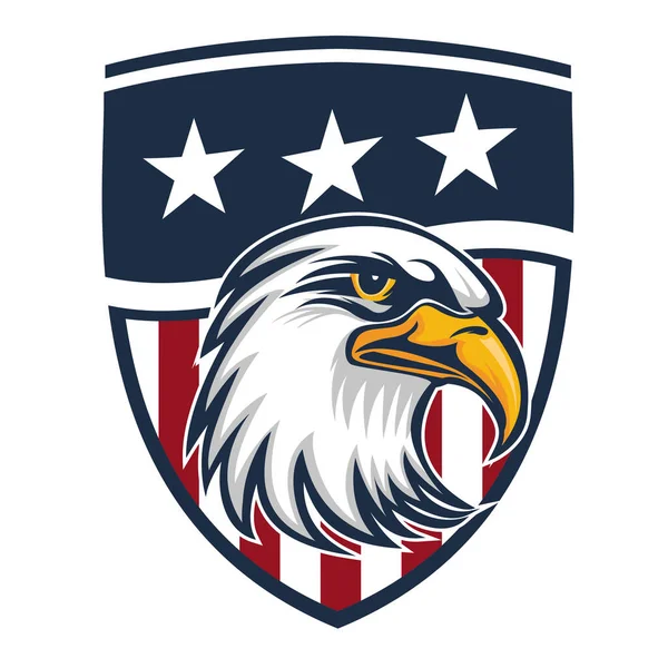 Aquila Made Usa Stati Uniti America Logo Vettoriale Usa Bandiera — Vettoriale Stock