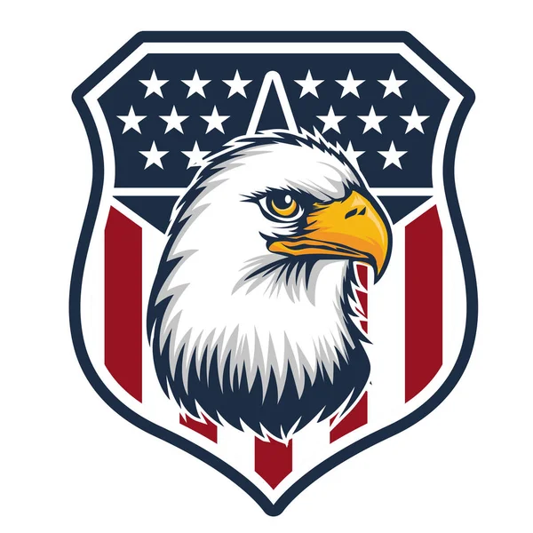 Eagle Made Usa United States America Logo Vector Usa Flag — Stock Vector