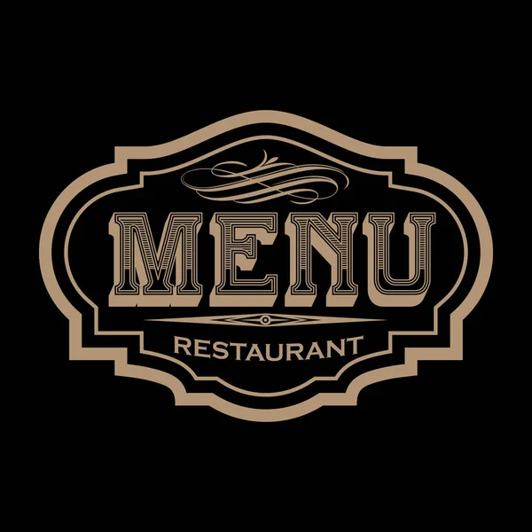 Vintage Frames Gold Restaurant Bar Food Drinks Cafe Menu Black — Stock Vector