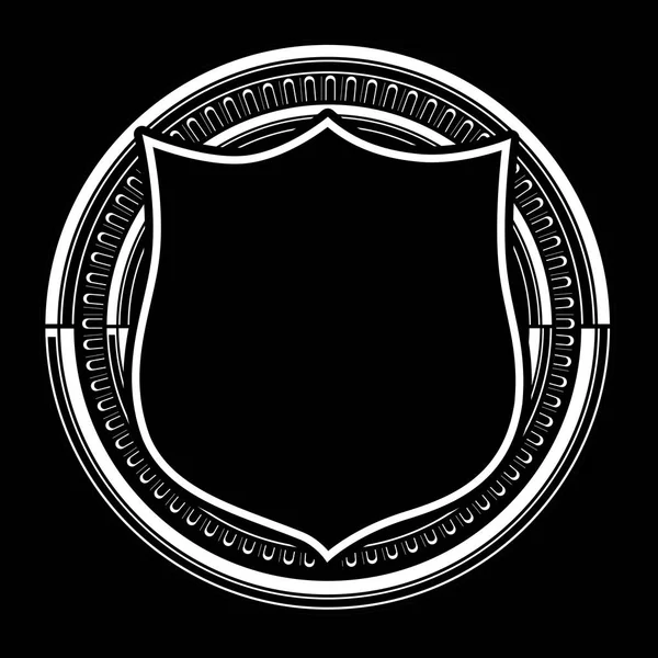 サークルパターン黒とシールド ホワイトの背景ベクトルイラストレーター — ストックベクタ