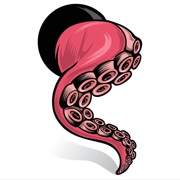 Octopus Pink Desenho Vector Ilustração —  Vetores de Stock