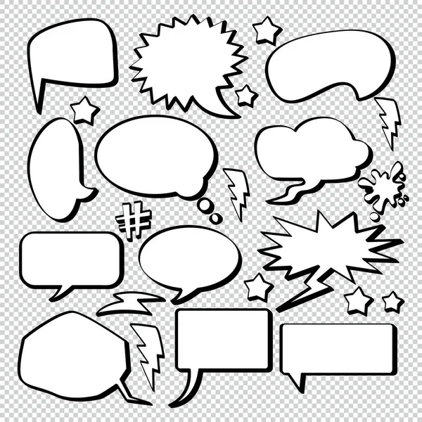 Comic Bubble Speech Ballons Speech Cartoon Speech Vector Illustrator — Stockvektor