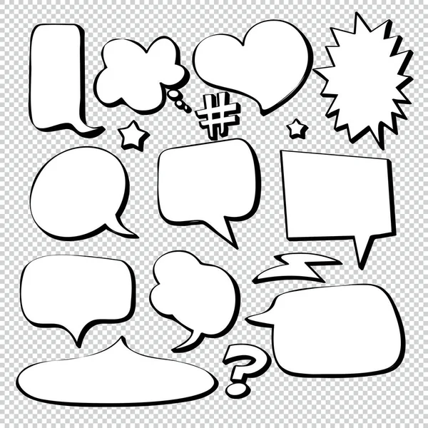 Comic Bubble Speech Balloons Speech Cartoon Speech Vector Illustrator — Stockový vektor