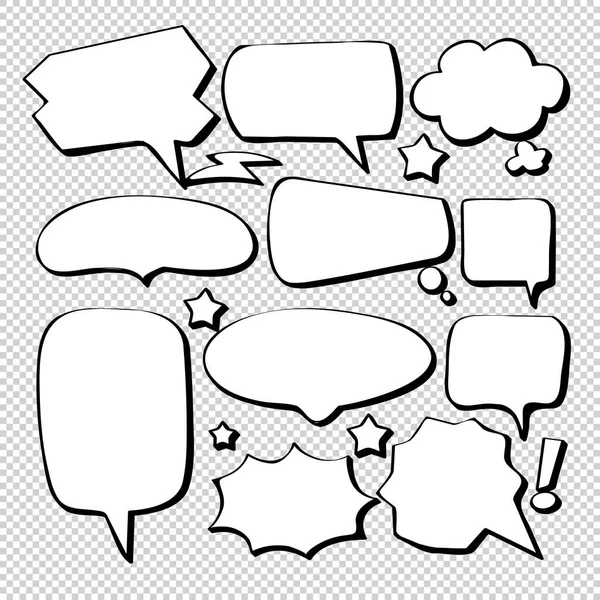 Comic Bubble Speech Ballons Speech Cartoon Speech Vector Illustrator — Stockvektor