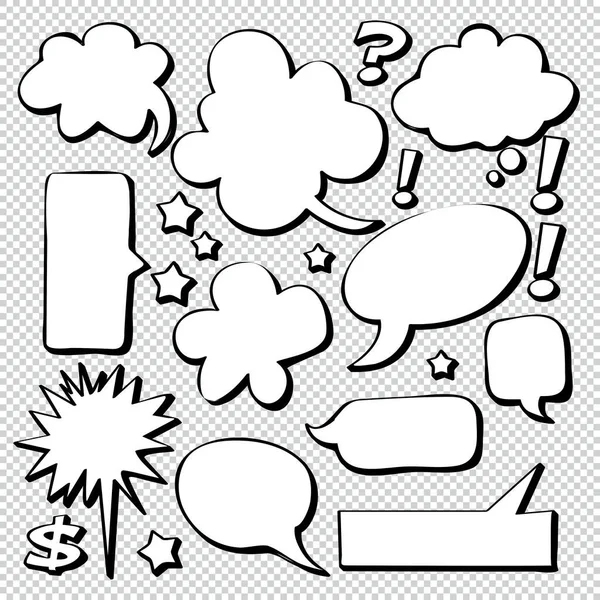 Comic Bubble Speech Balony Speech Cartoon Speech Wektor Ilustrator — Wektor stockowy