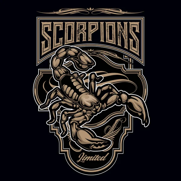 Скорпионы Талисман Рисования Логотипа Винтажные Векторные Иллюстрации — стоковый вектор