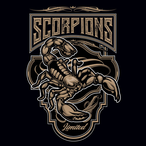 Скорпионы Талисман рисования логотипа винтажные векторные иллюстрации
