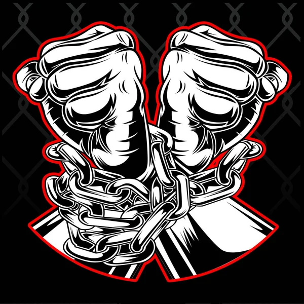 Drawing Hand Black White Protest Freedom Poster Red Change Peace — Stock Vector