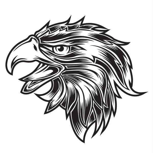 Head Eagle Head Zwart Wit Logo Usa Americavector — Stockvector