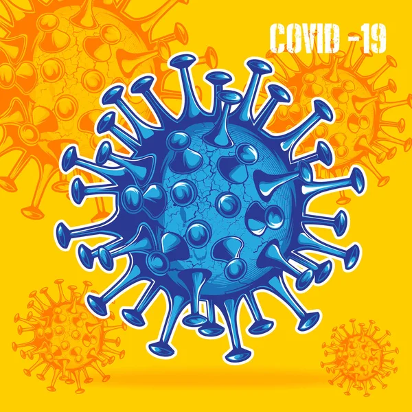 Wirus Corona Covid Ikona Projektowania Graficznego Wektor — Wektor stockowy