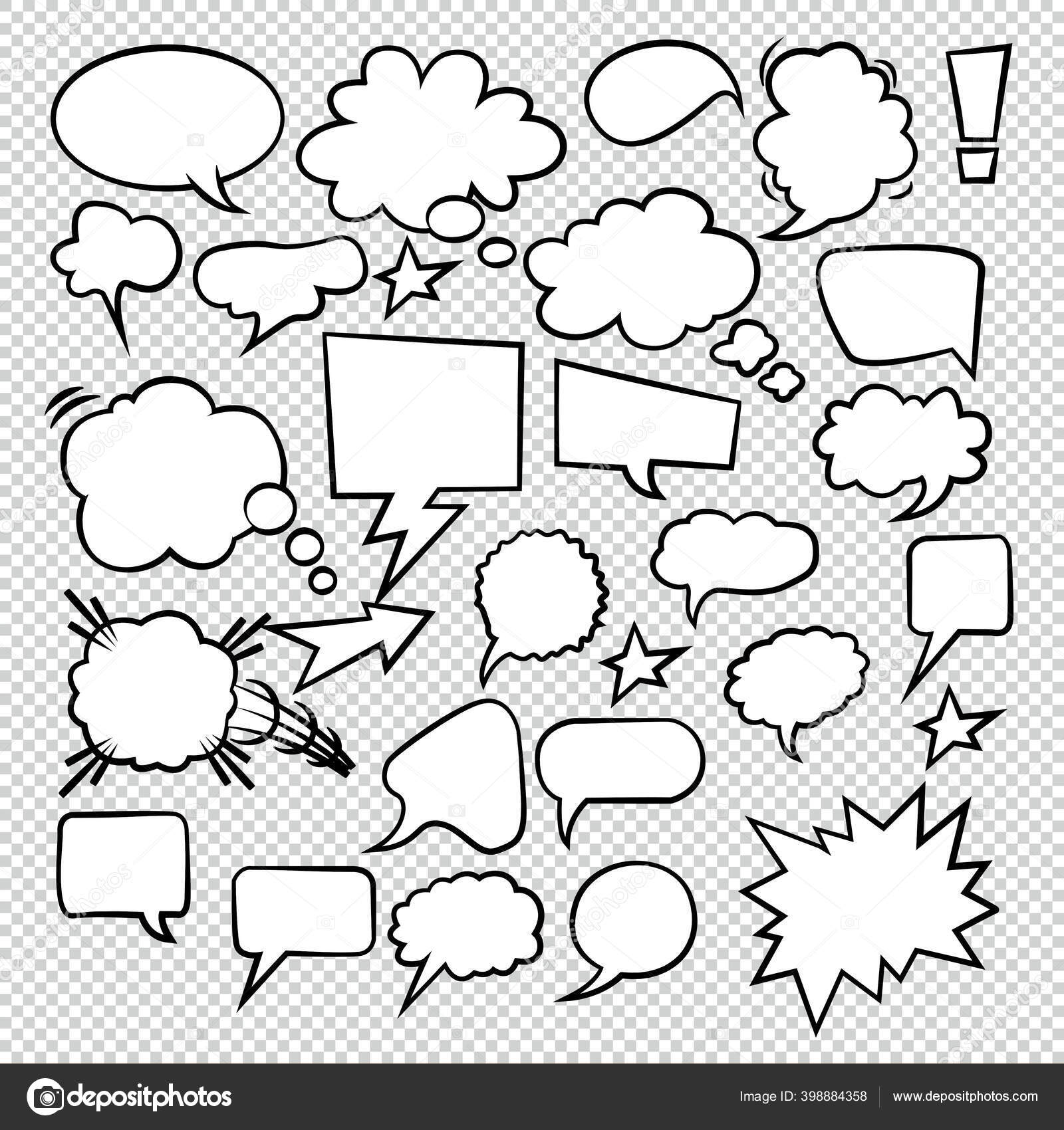Jogo De Bolhas Do Discurso Bolhas Brancas Vazias Vazias Do Discurso Projeto  Da Palavra Do Balão Dos Desenhos Animados Ilustração do Vetor - Ilustração  de palavra, caixa: 140362966