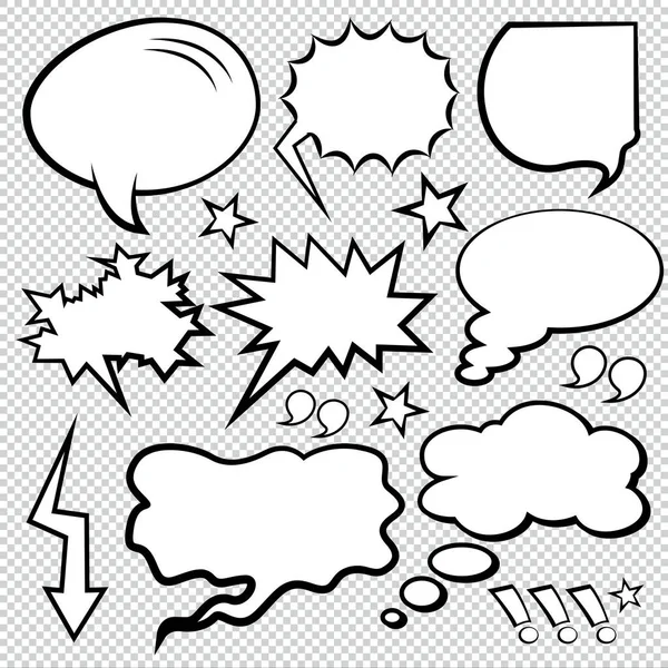 Comic Bubble Speech Ballons Speech Cartoon Speech Vector Illustrator — Stockvektor