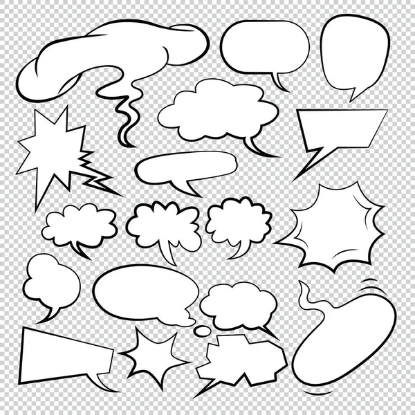 Képregény Buborék Beszéd Léggömbök Beszéd Rajzfilm Beszéd Vektor Illusztrátor — Stock Vector