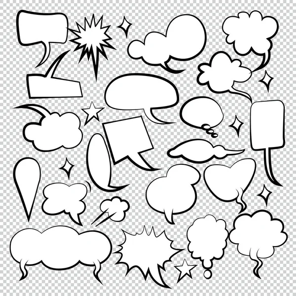 Burbuja Cómica Discurso Globos Discurso Caricatura Discurso Vector Ilustrador — Vector de stock