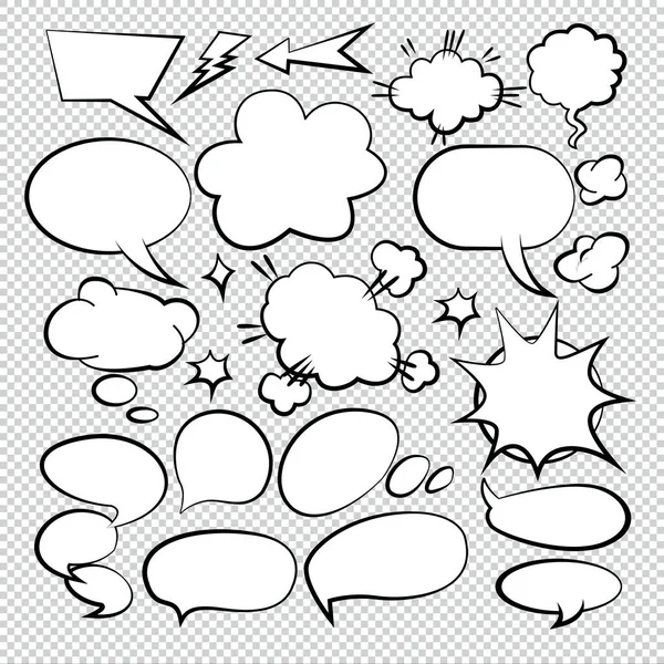 Burbuja Cómica Discurso Globos Discurso Caricatura Discurso Vector Ilustrador — Vector de stock