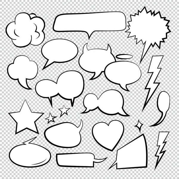 Comic Bubble Speech Balloons Speech Cartoon Speech Vector Illustrator — Stock Vector