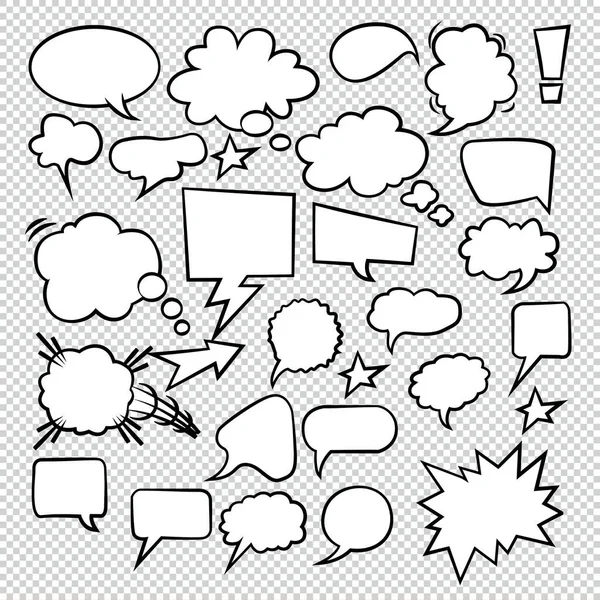 Comic Bubble Speech Balloons Speech Cartoon Speech Vector Illustrator — Stock Vector