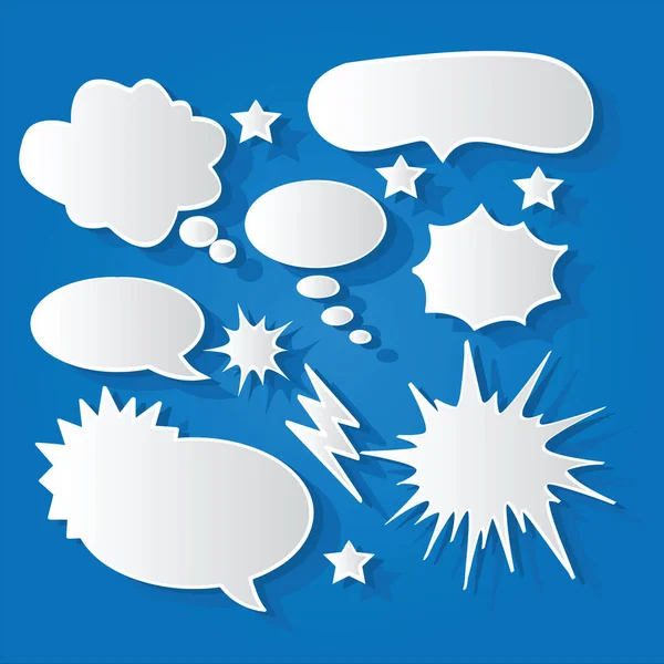 Comic Bubble Speech Balloons Cartoon Speech Vector — Stock Vector