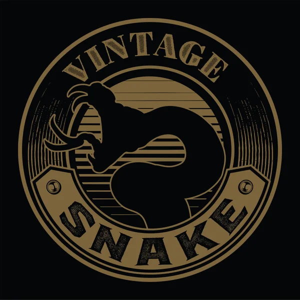 Cobra Ombra Oro Vettore Serpente Logo Della Mascotte Sfondo Nero — Vettoriale Stock